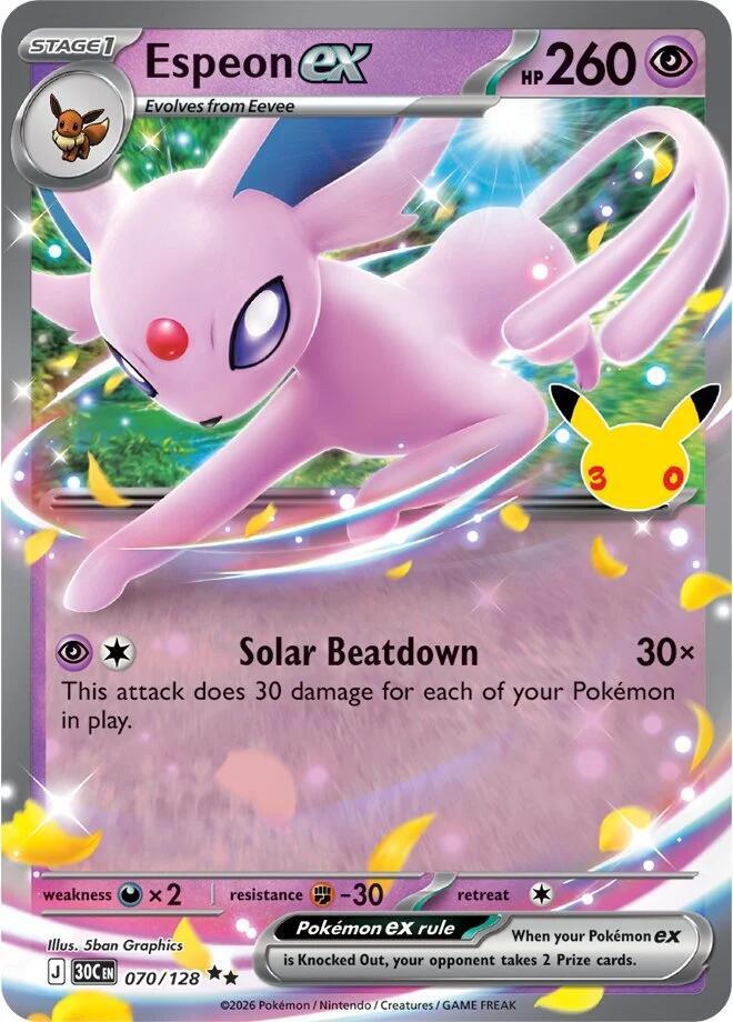 Espeon ex 070/128 card from ME: 30th Celebration