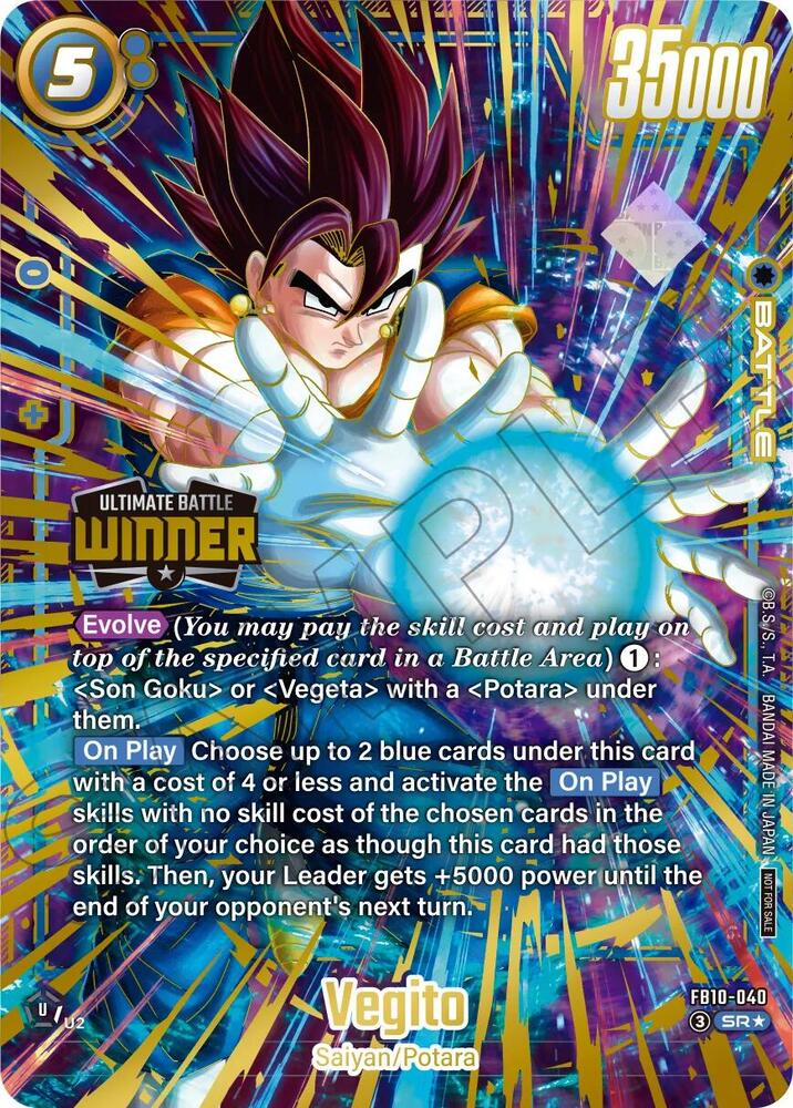 Vegito (Ultimate Battle 2026 Vol. 3 Winner) FB10-040 card from Tournament and Championship Promos