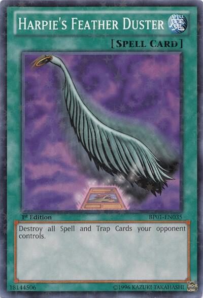 Harpie's Feather Duster (Starfoil) BP01-EN035 card from Battle Pack: Epic Dawn