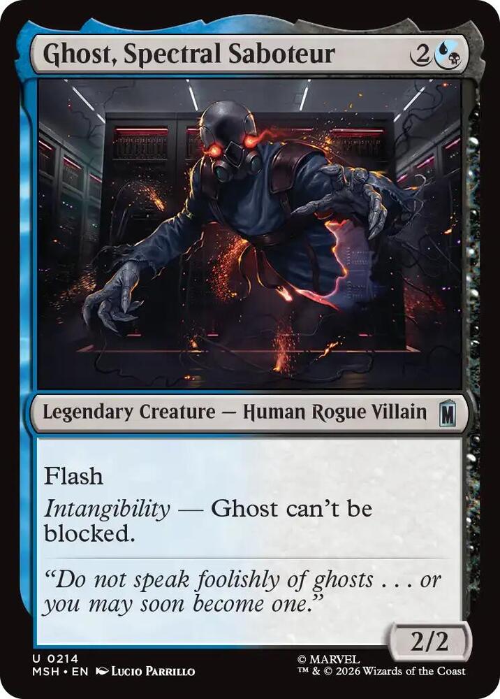 Ghost, Spectral Saboteur 214 card from Marvel Super Heroes