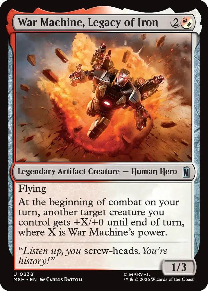 War Machine, Legacy of Iron 238 card from Marvel Super Heroes