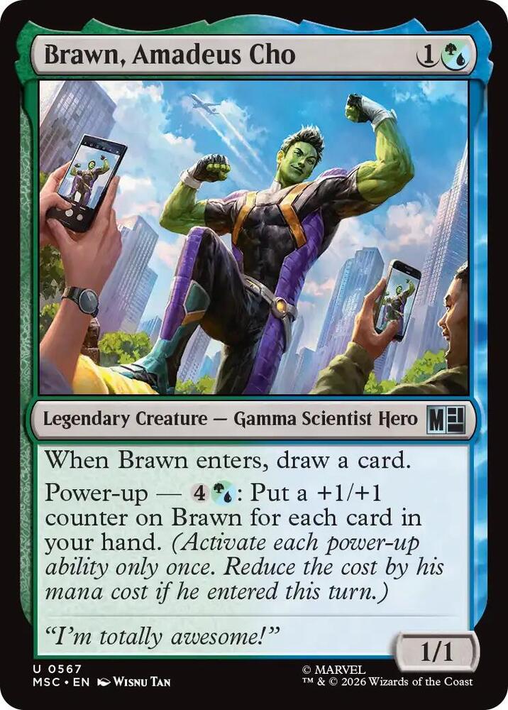 Brawn, Amadeus Cho 567 card from Commander: Marvel Super Heroes