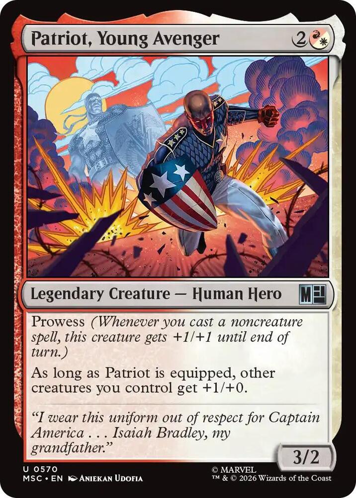Patriot, Young Avenger 570 card from Commander: Marvel Super Heroes