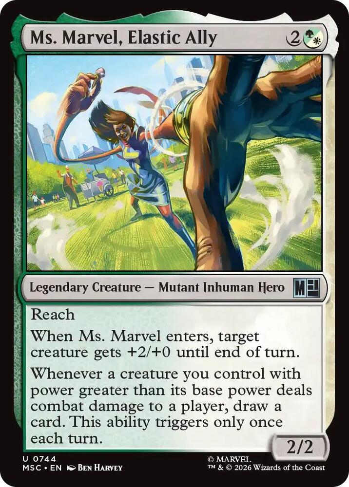 Ms. Marvel, Elastic Ally 744 card from Commander: Marvel Super Heroes