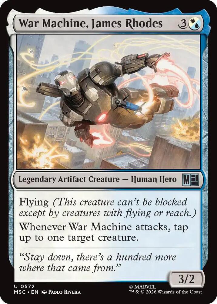 War Machine, James Rhodes 572 card from Commander: Marvel Super Heroes