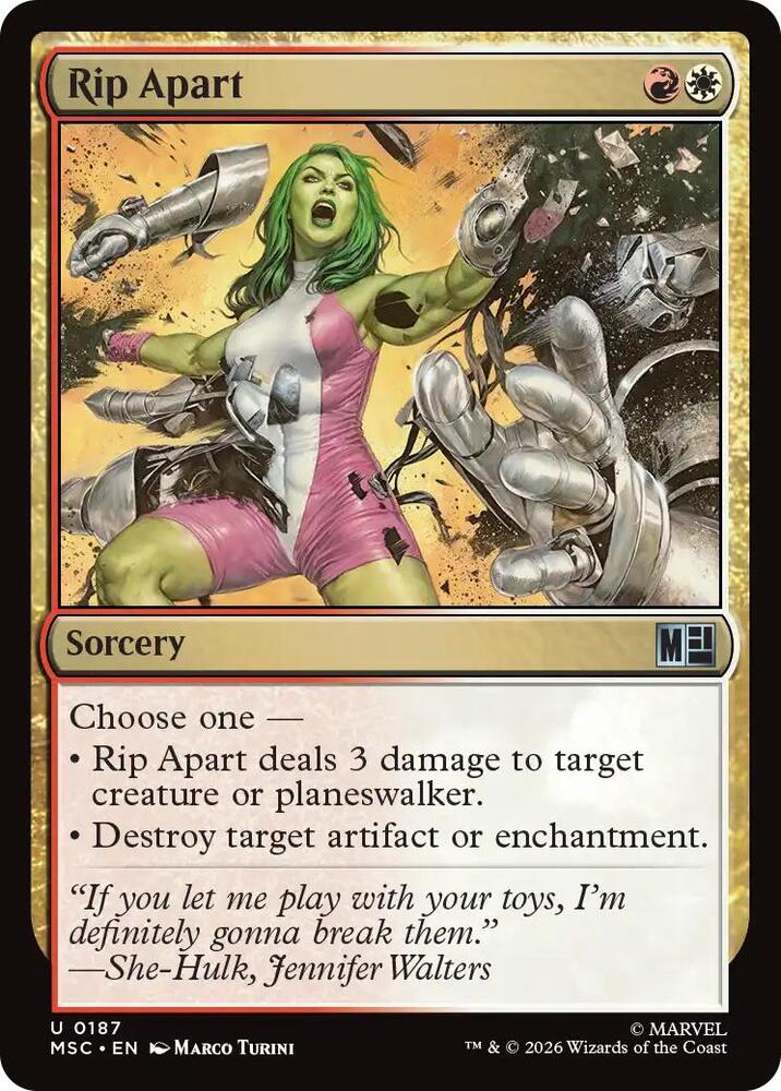 Rip Apart 187 card from Commander: Marvel Super Heroes