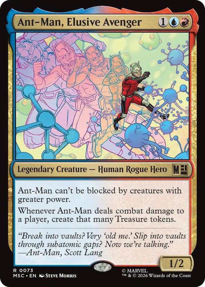 Ant-Man, Elusive Avenger (Surge Foil) 73 card from Commander: Marvel Super Heroes