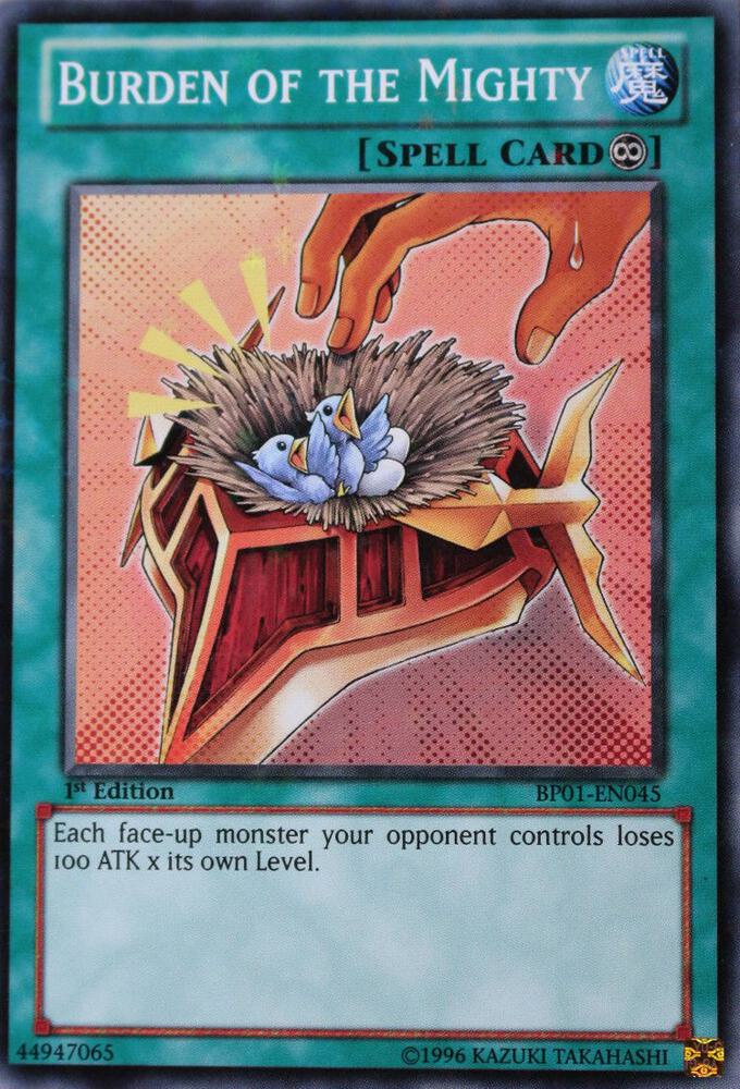 Burden of the Mighty (Starfoil) BP01-EN045 card from Battle Pack: Epic Dawn