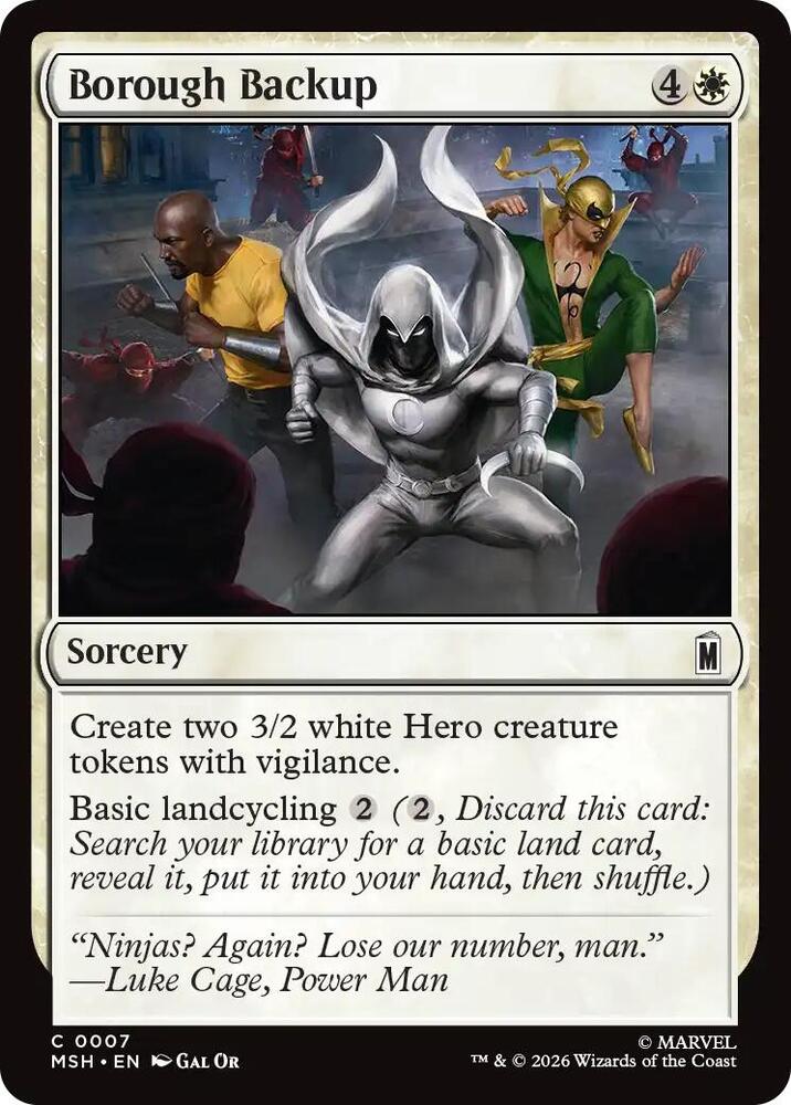 Borough Backup 7 card from Marvel Super Heroes