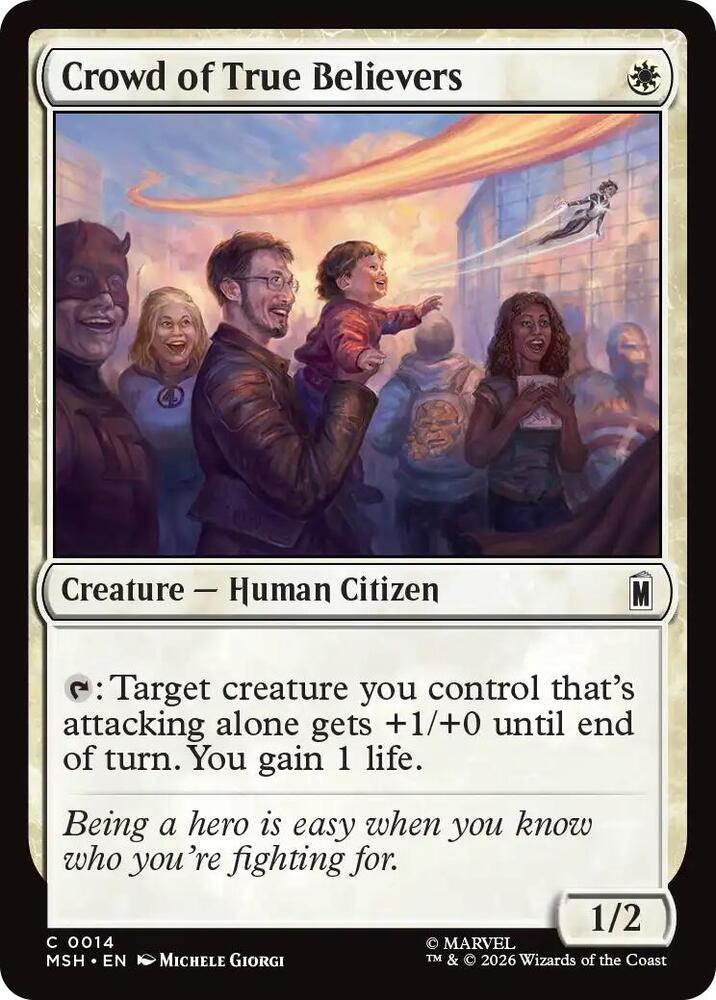 Crowd of True Believers 14 card from Marvel Super Heroes