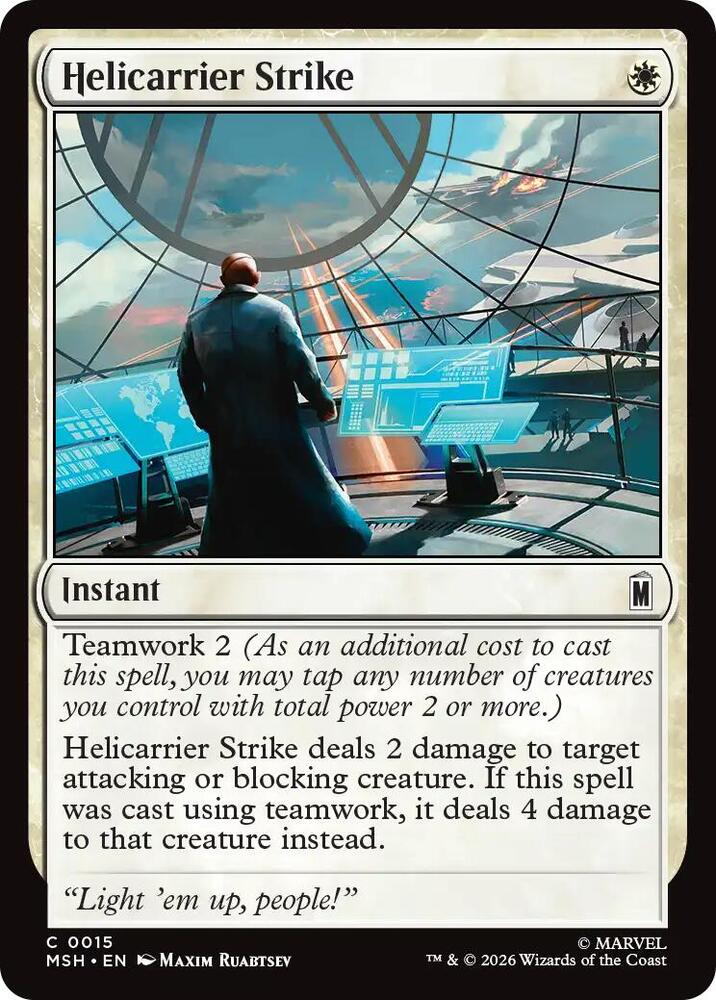 Helicarrier Strike 15 card from Marvel Super Heroes