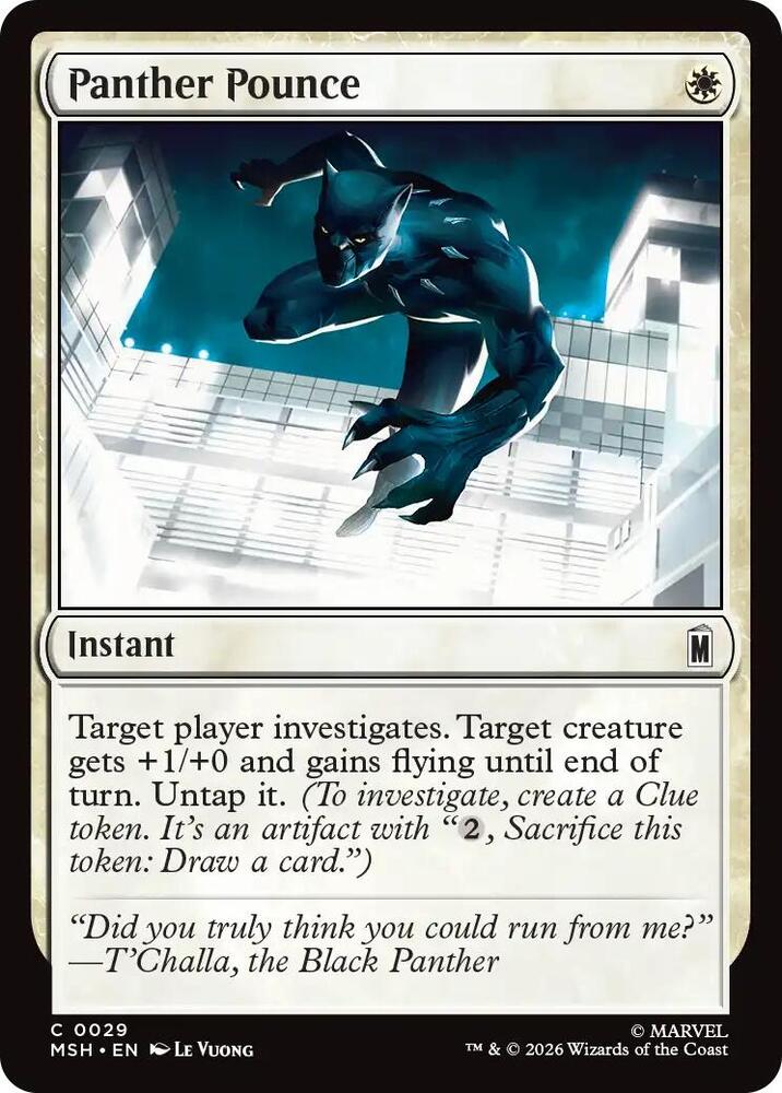 Panther Pounce 29 card from Marvel Super Heroes