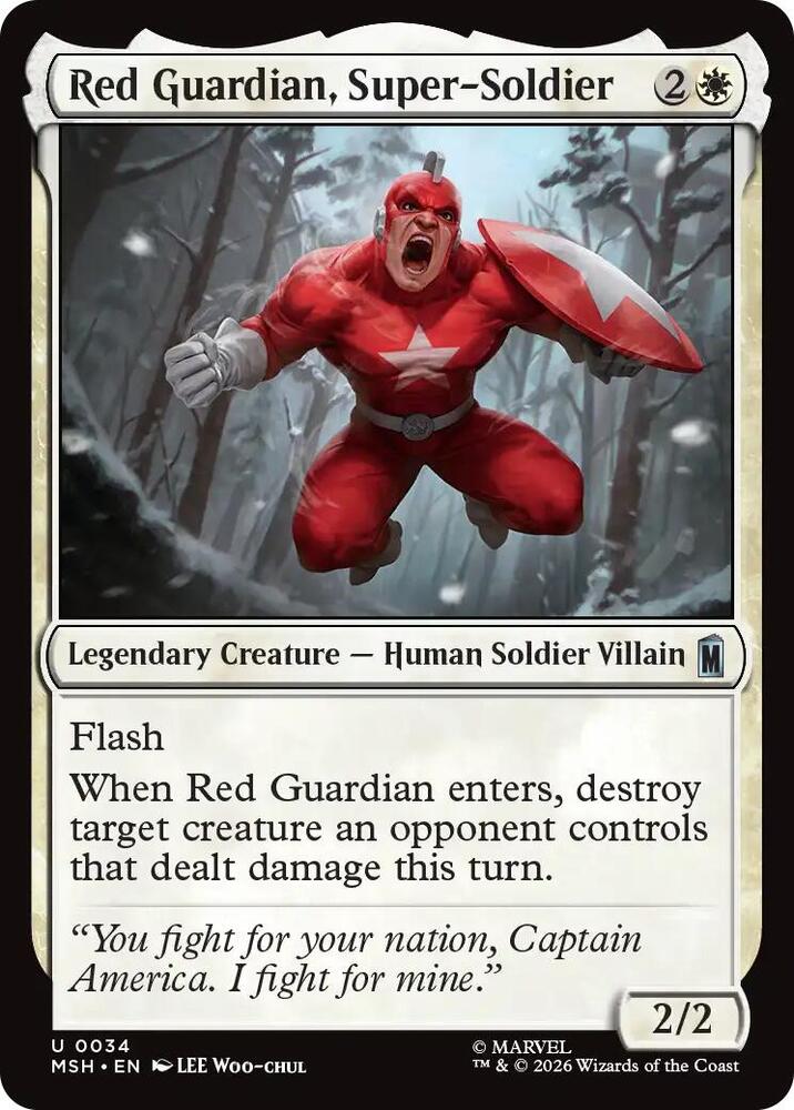 Red Guardian, Super-Soldier 34 card from Marvel Super Heroes
