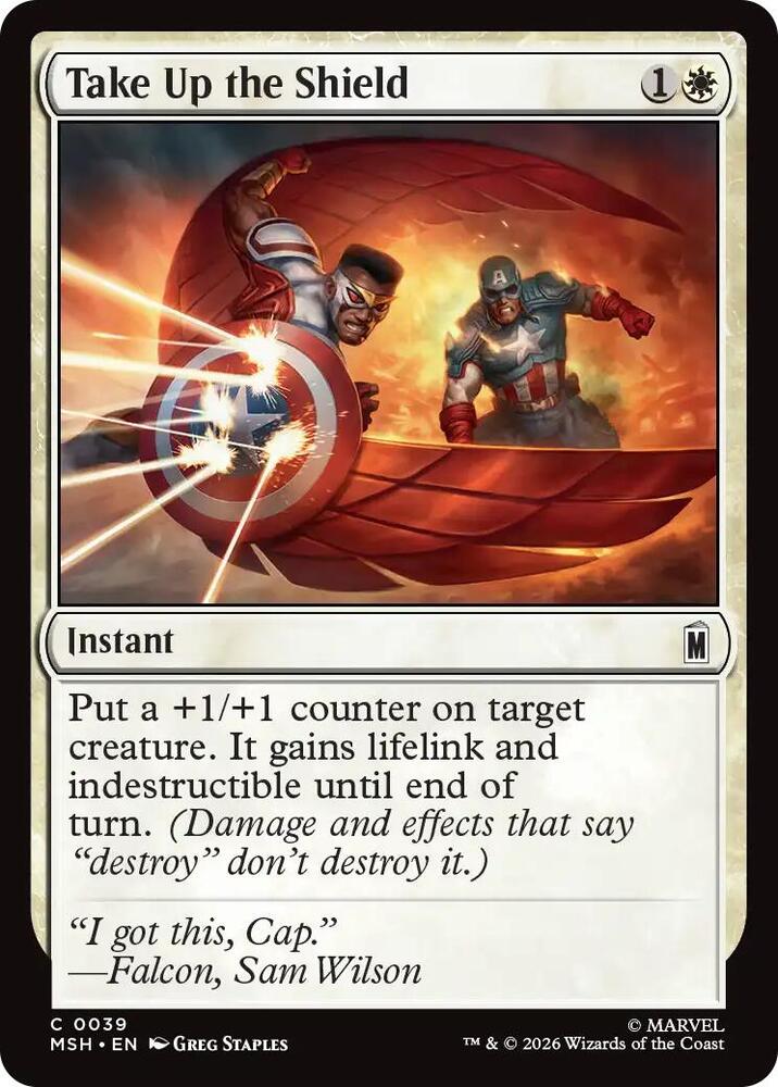Take Up the Shield 39 card from Marvel Super Heroes