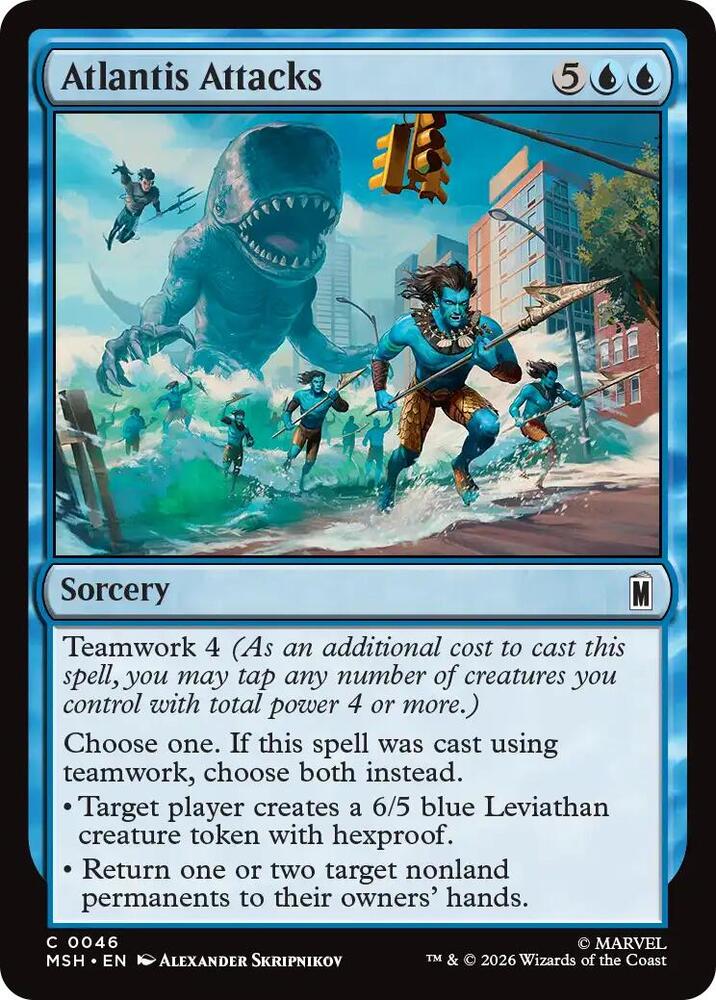 Atlantis Attacks 46 card from Marvel Super Heroes