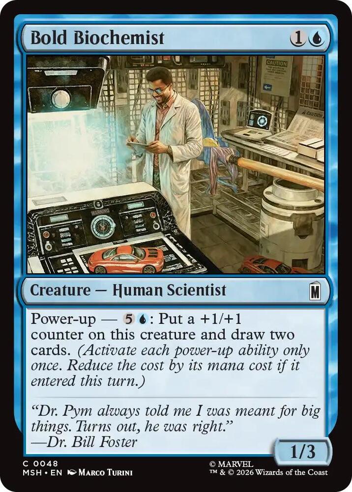 Bold Biochemist 48 card from Marvel Super Heroes