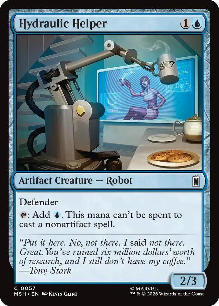 Hydraulic Helper 57 card from Marvel Super Heroes