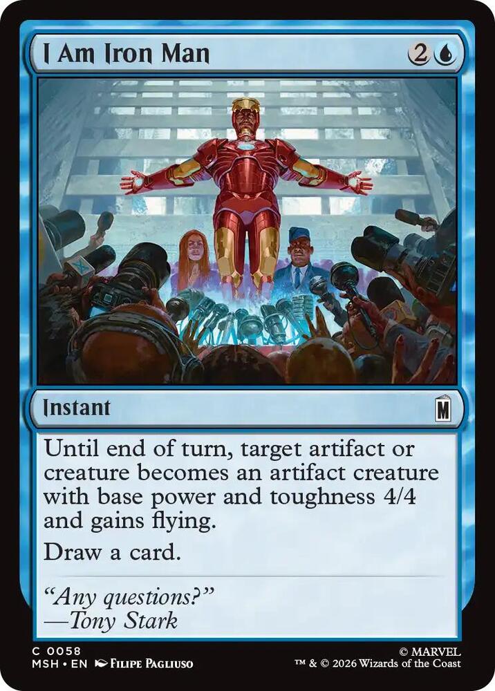 I Am Iron Man 58 card from Marvel Super Heroes