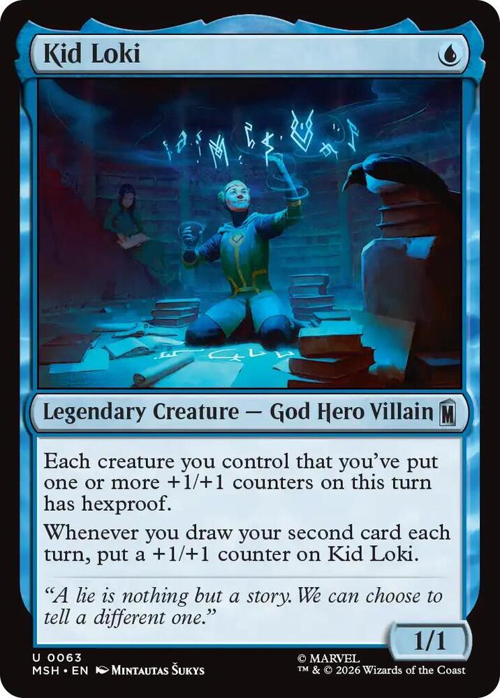Kid Loki 63 card from Marvel Super Heroes