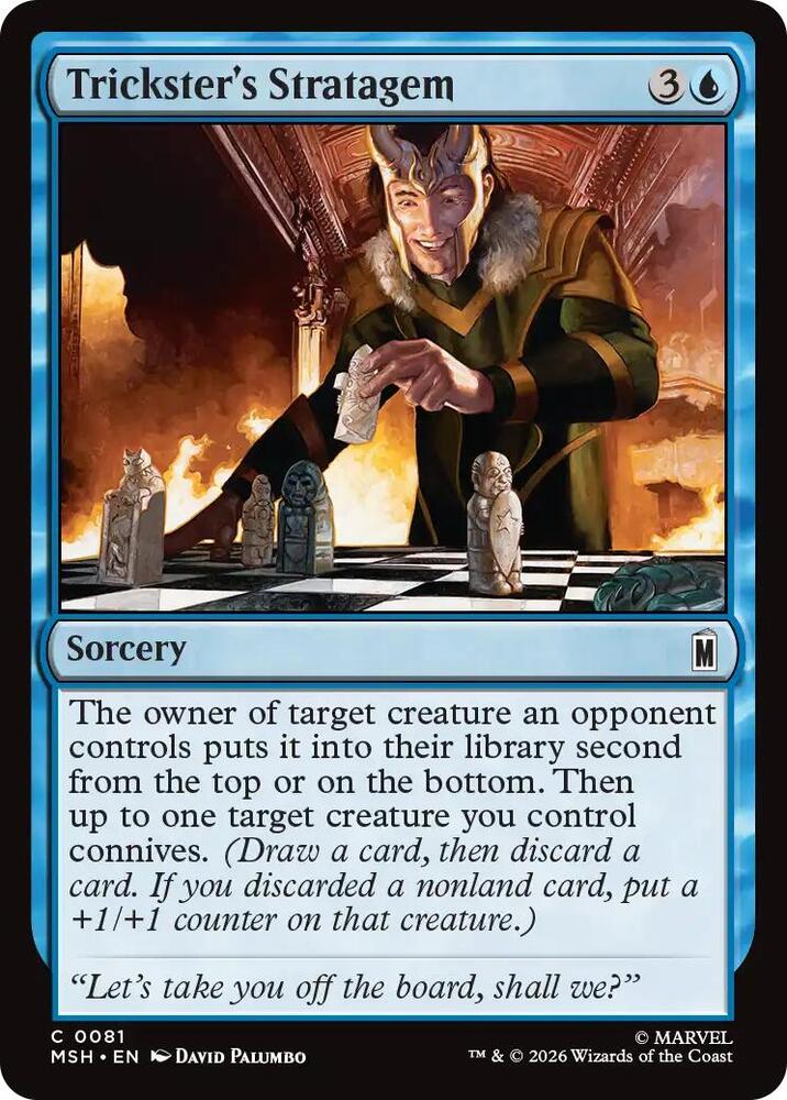 Trickster's Stratagem 81 card from Marvel Super Heroes