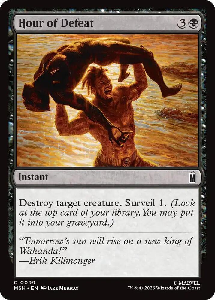 Hour of Defeat 99 card from Marvel Super Heroes