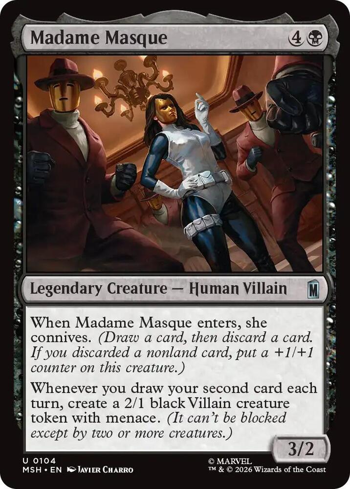 Madame Masque 104 card from Marvel Super Heroes