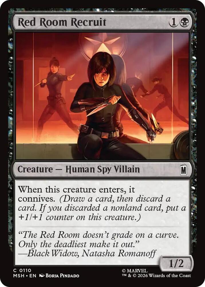 Red Room Recruit 110 card from Marvel Super Heroes