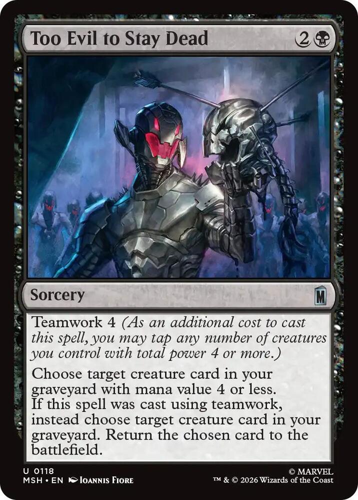 Too Evil to Stay Dead 118 card from Marvel Super Heroes