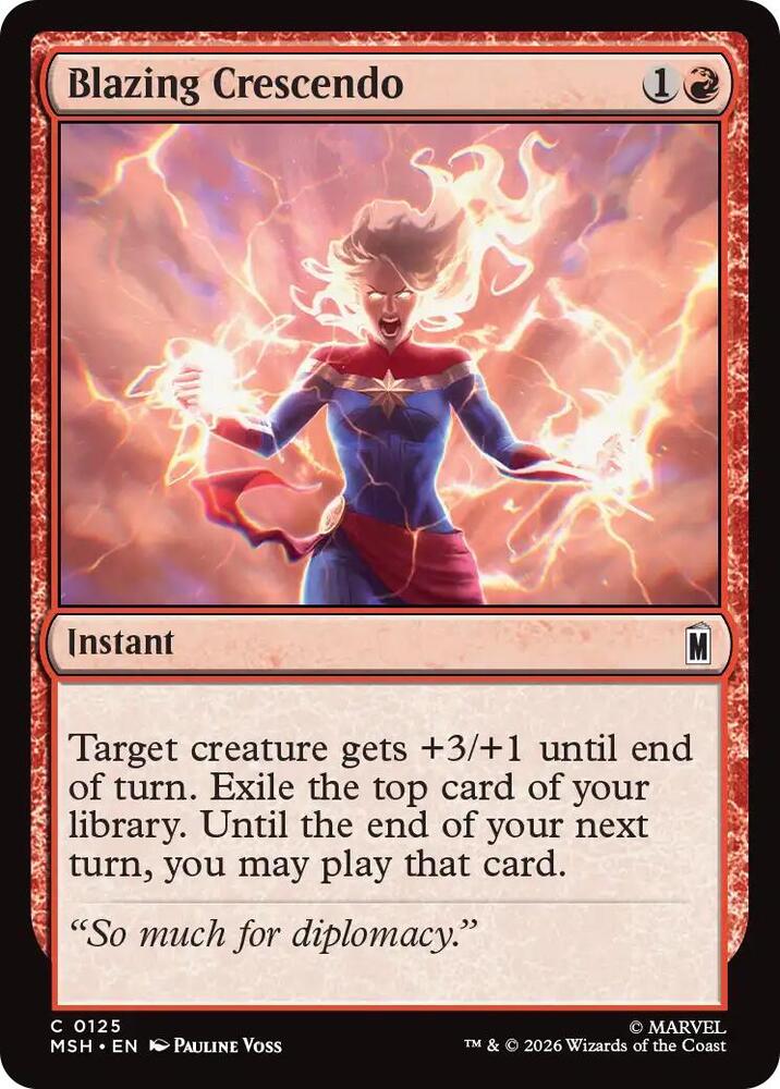 Blazing Crescendo 125 card from Marvel Super Heroes