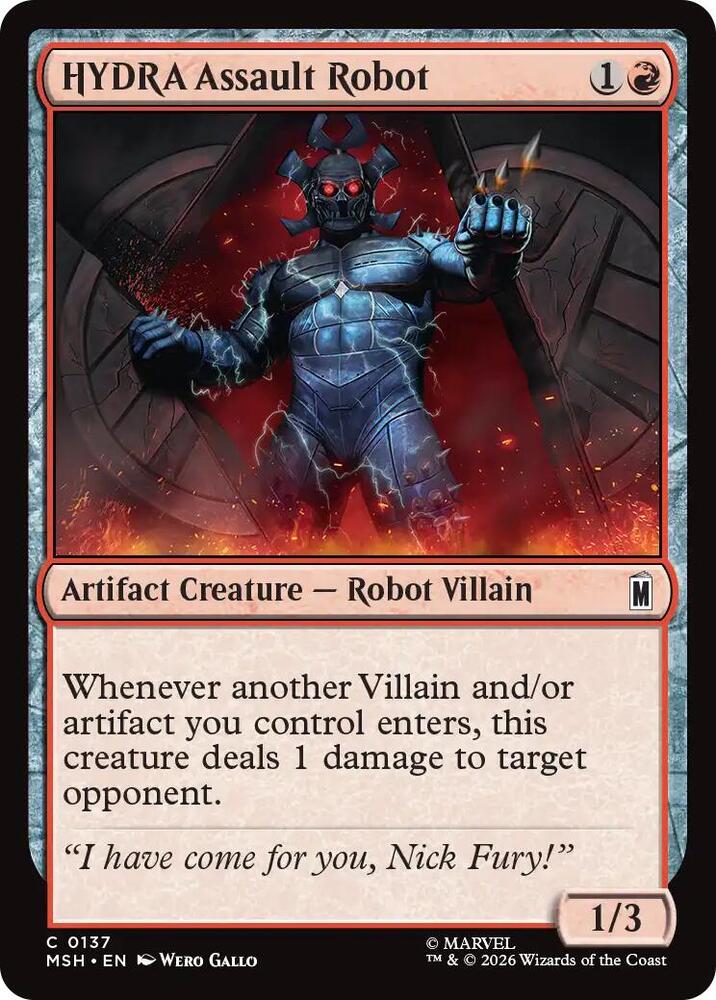 HYDRA Assault Robot 137 card from Marvel Super Heroes
