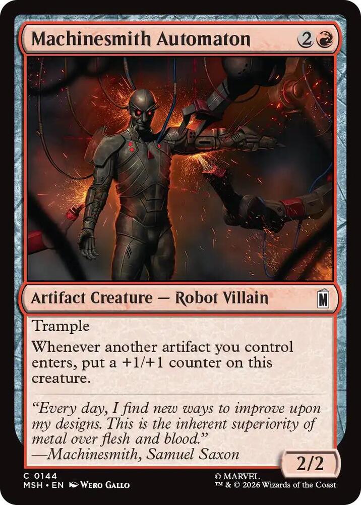 Machinesmith Automaton 144 card from Marvel Super Heroes