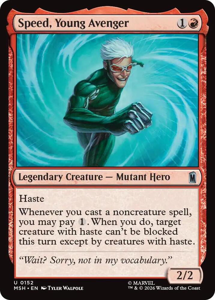 Speed, Young Avenger 152 card from Marvel Super Heroes