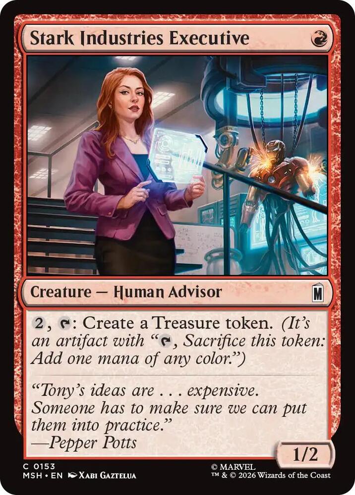 Stark Industries Executive 153 card from Marvel Super Heroes