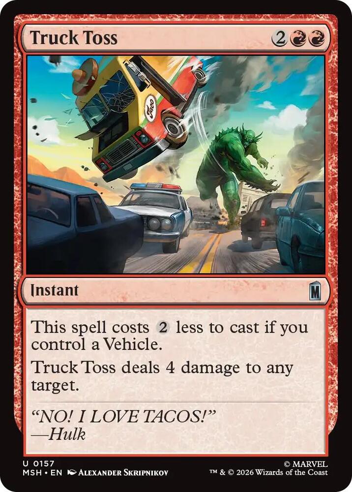 Truck Toss 157 card from Marvel Super Heroes