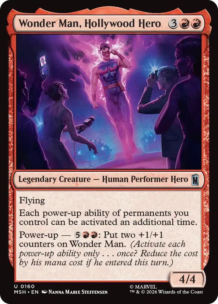 Wonder Man, Hollywood Hero 160 card from Marvel Super Heroes