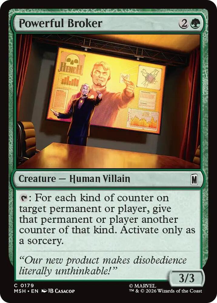 Powerful Broker 179 card from Marvel Super Heroes