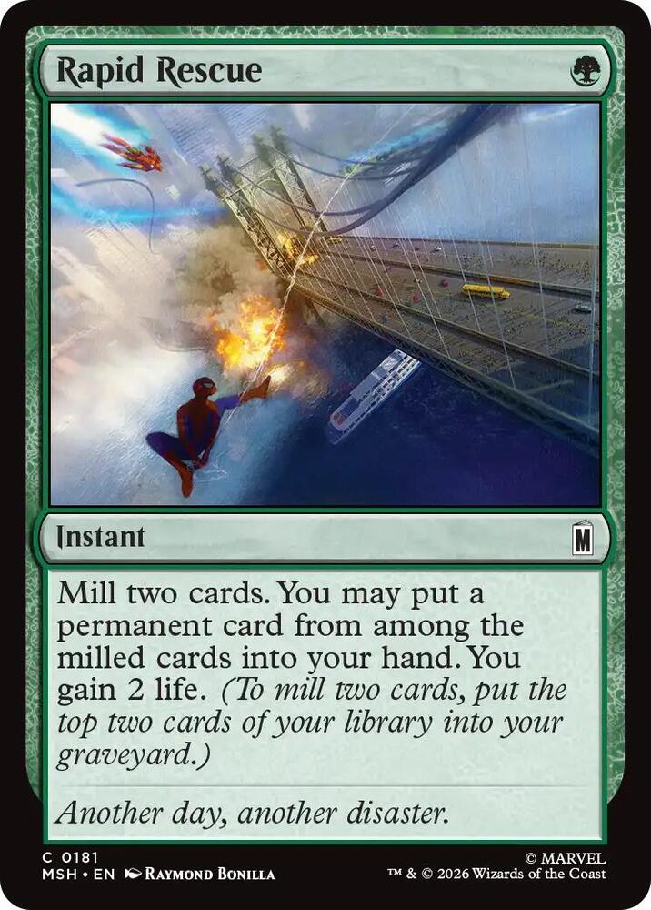 Rapid Rescue 181 card from Marvel Super Heroes