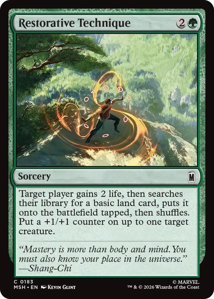 Restorative Technique 183 card from Marvel Super Heroes