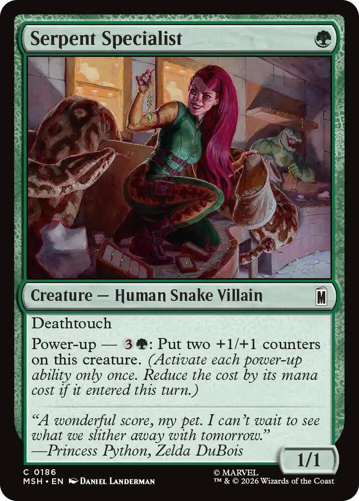 Serpent Specialist 186 card from Marvel Super Heroes