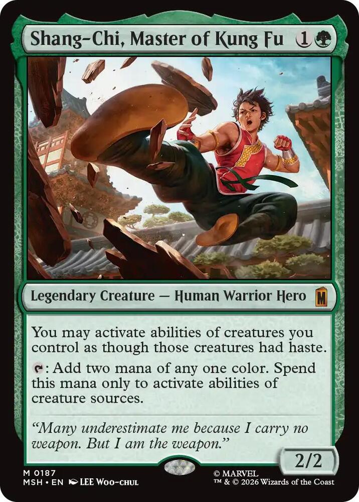 Shang-Chi, Master of Kung Fu 187 card from Marvel Super Heroes