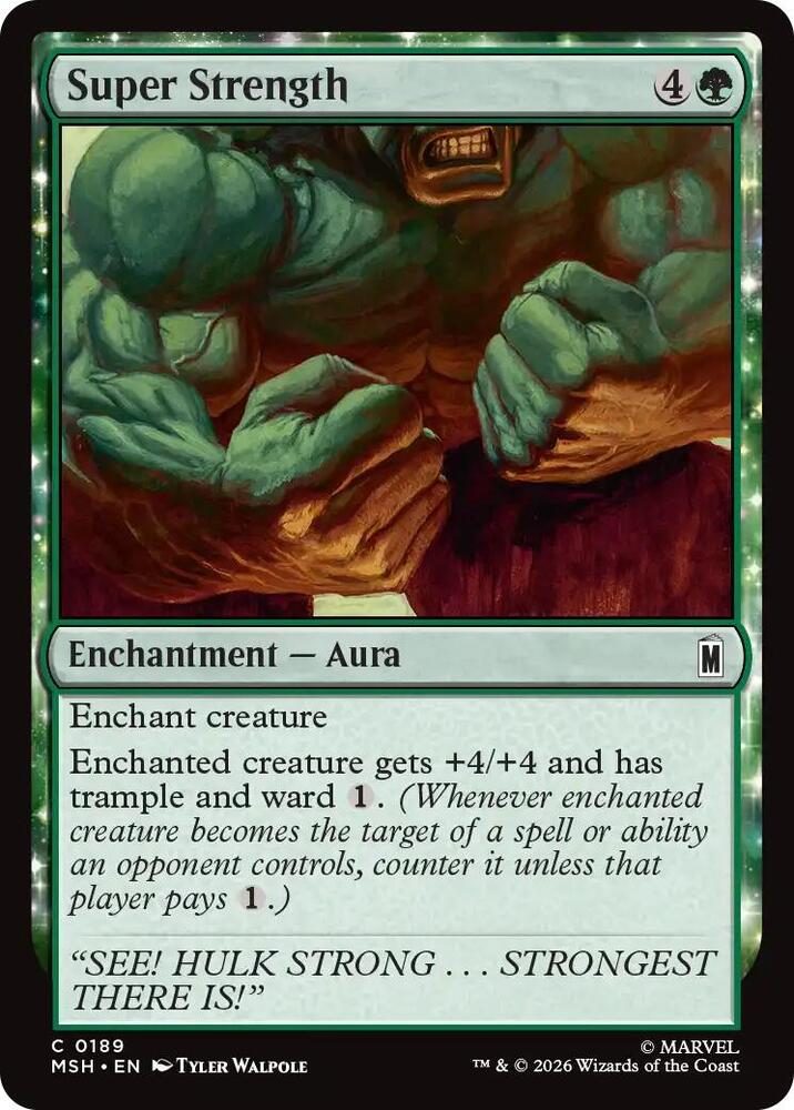 Super Strength 189 card from Marvel Super Heroes