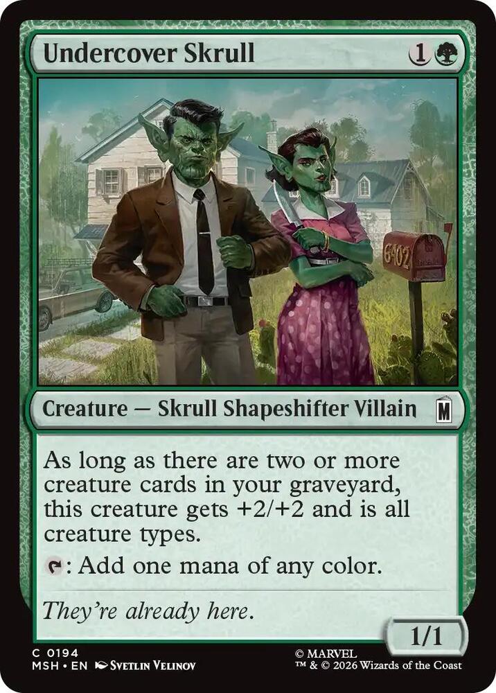 Undercover Skrull 194 card from Marvel Super Heroes