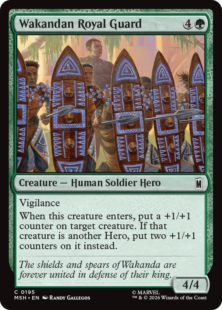 Wakandan Royal Guard 195 card from Marvel Super Heroes