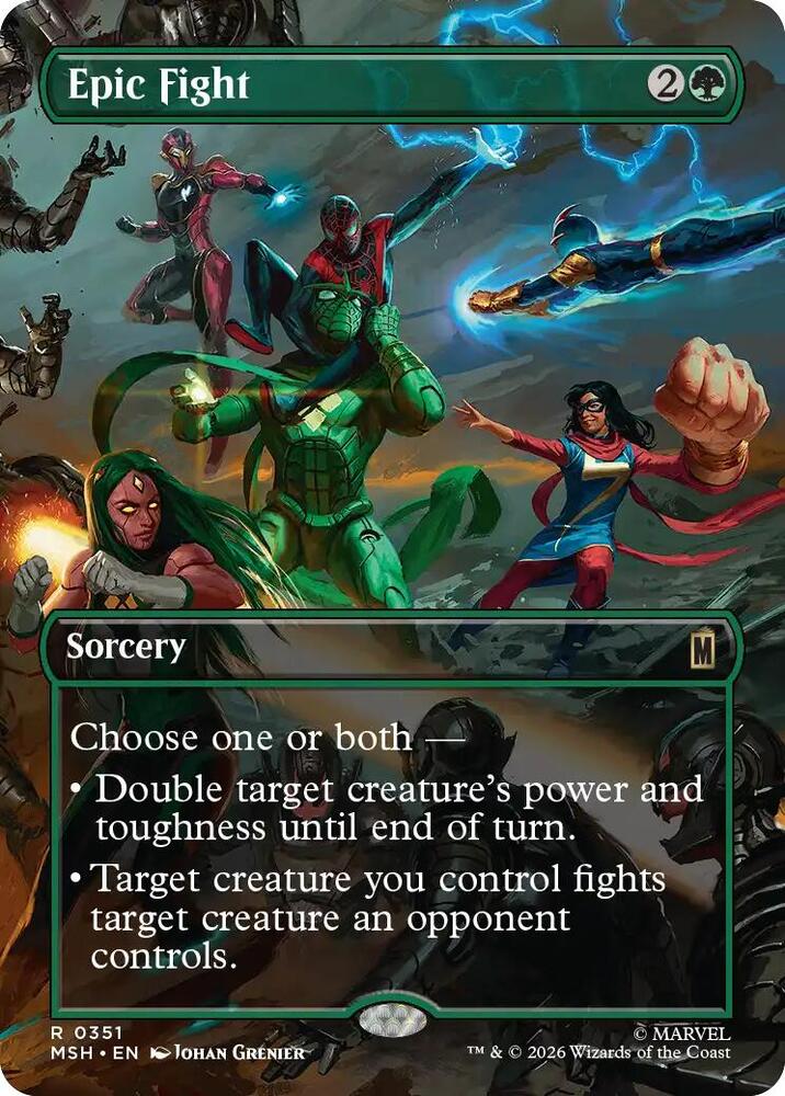 Epic Fight (Borderless) 351 card from Marvel Super Heroes