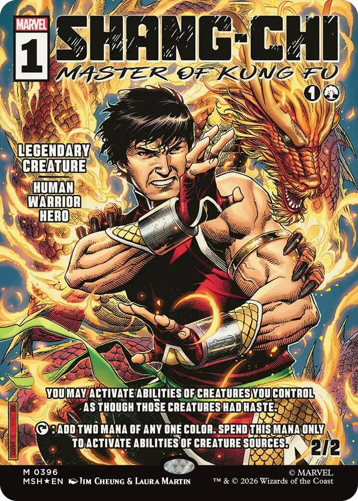 Shang-Chi, Master of Kung Fu (Borderless) 396 card from Marvel Super Heroes