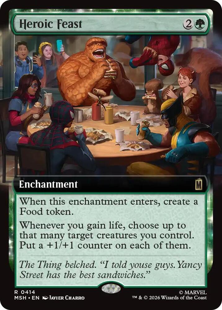 Heroic Feast (Extended Art) 414 card from Marvel Super Heroes
