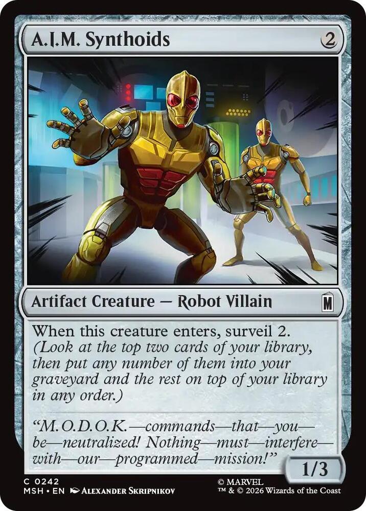 A.I.M. Synthoids 242 card from Marvel Super Heroes
