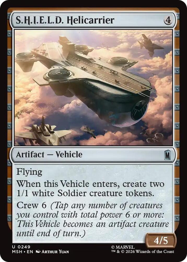 S.H.I.E.L.D. Helicarrier 249 card from Marvel Super Heroes