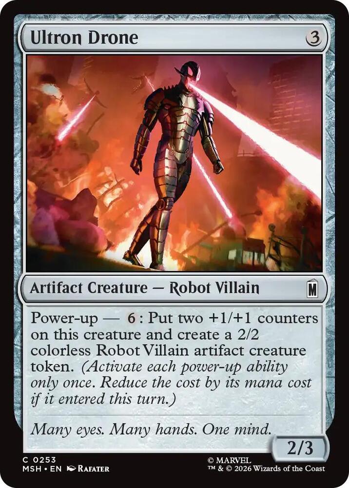 Ultron Drone 253 card from Marvel Super Heroes