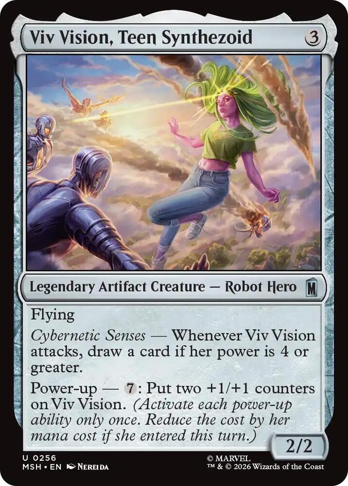 Viv Vision, Teen Synthezoid 256 card from Marvel Super Heroes